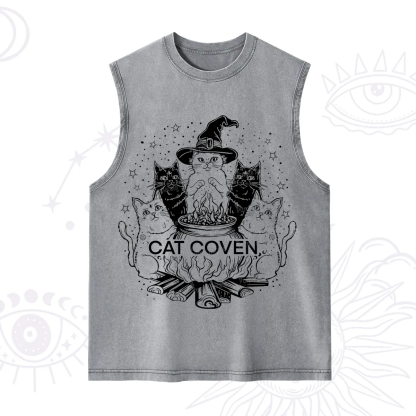 Purplehecate Witchy Cat Coven Washed Tank