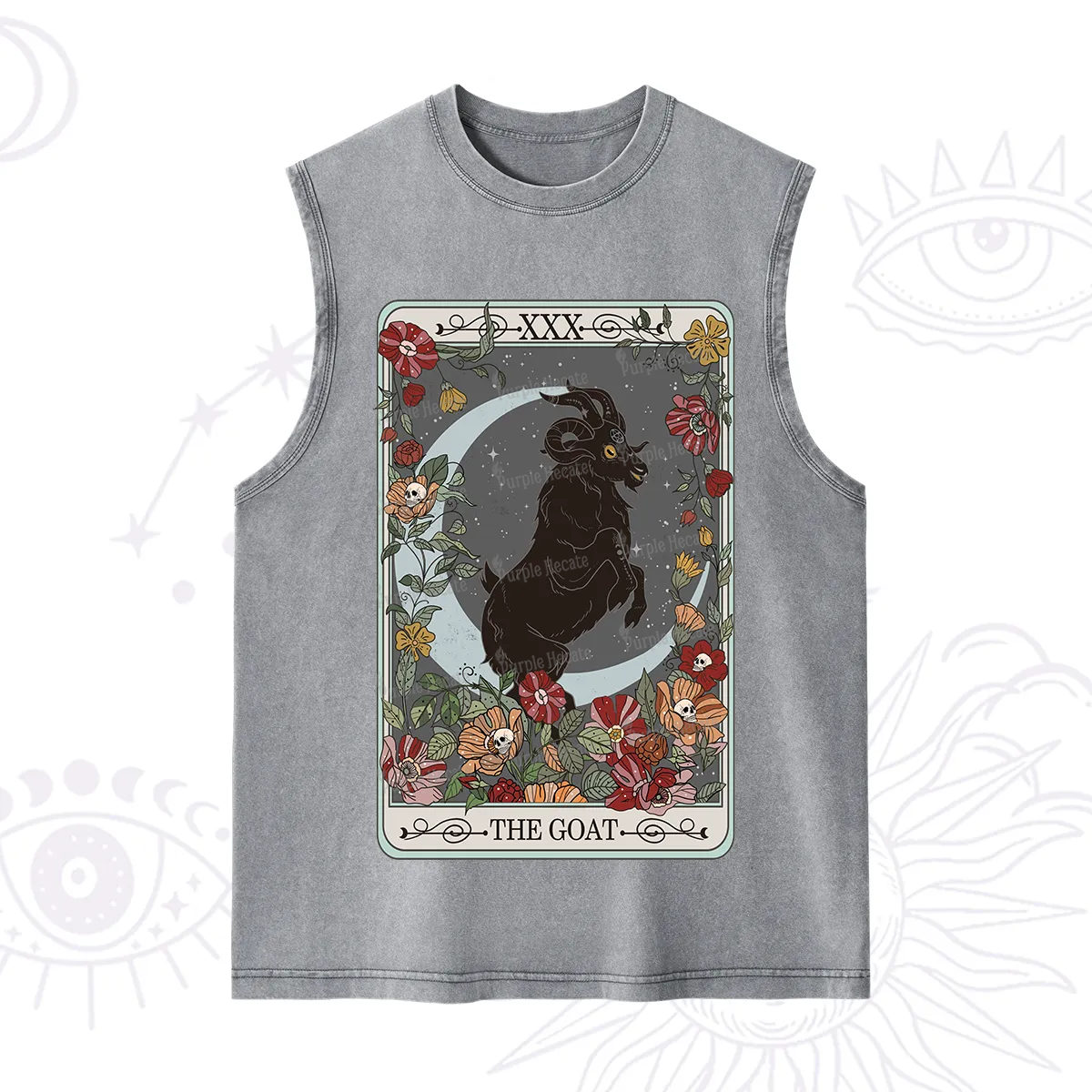 Purplehecate The Goat Tarot Card Washed Tank