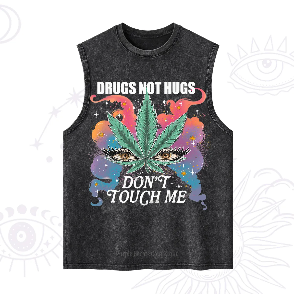 Purplehecate Drugs Not Hugs Washed Tank