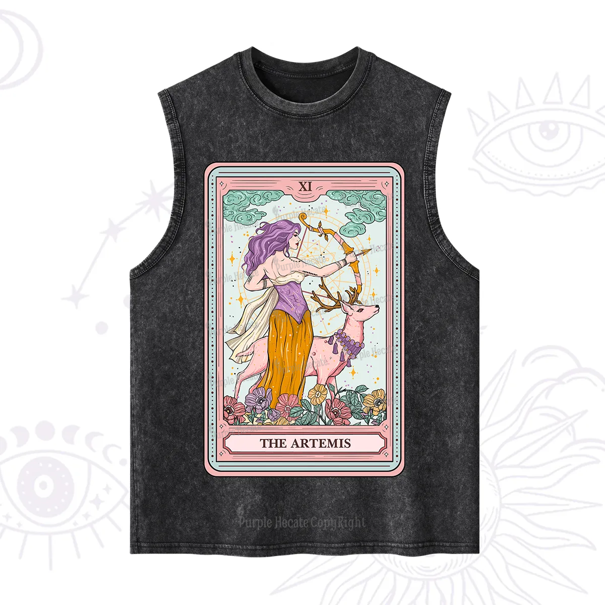 Purplehecate The Artemis Tarot Card Washed Tank