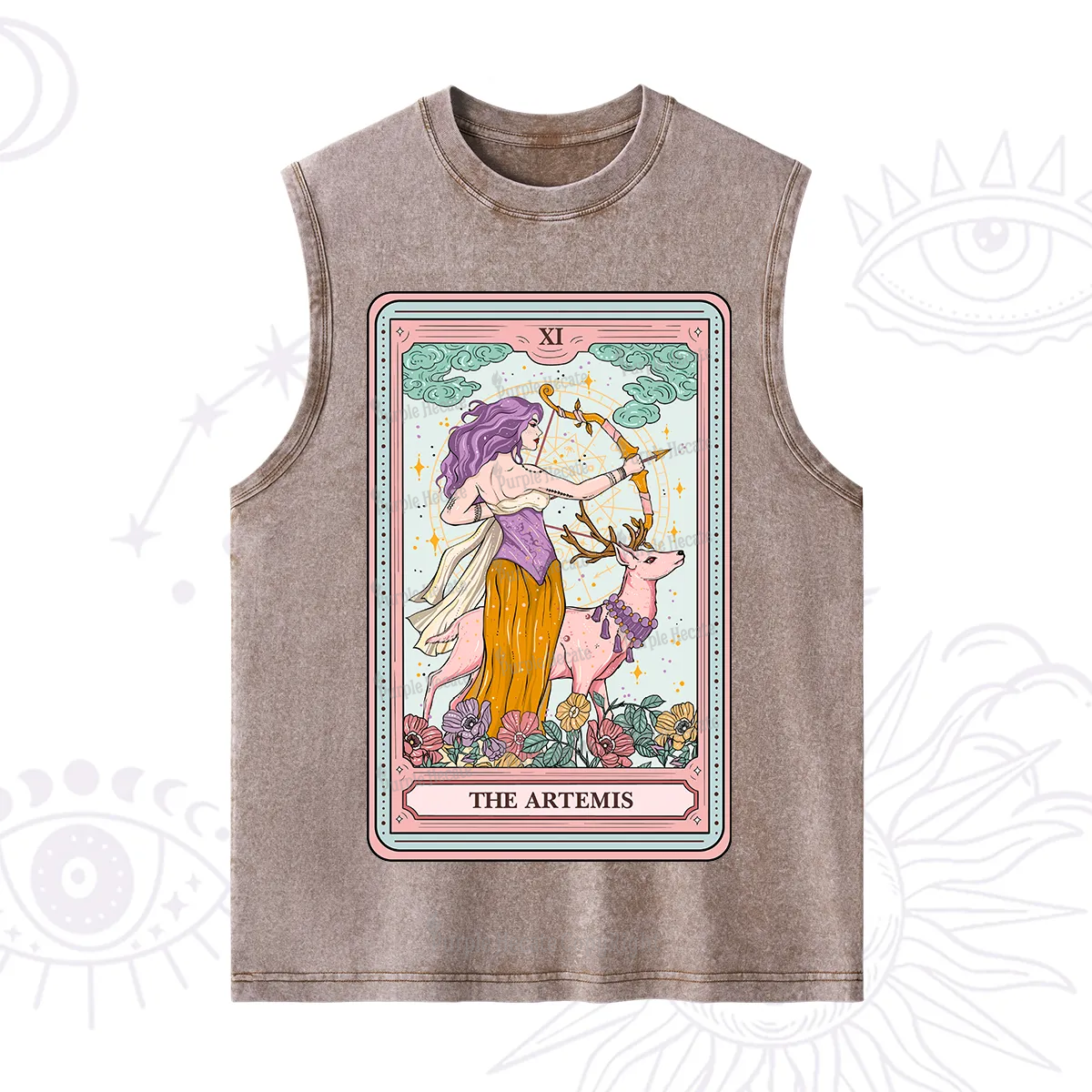 Purplehecate The Artemis Tarot Card Washed Tank
