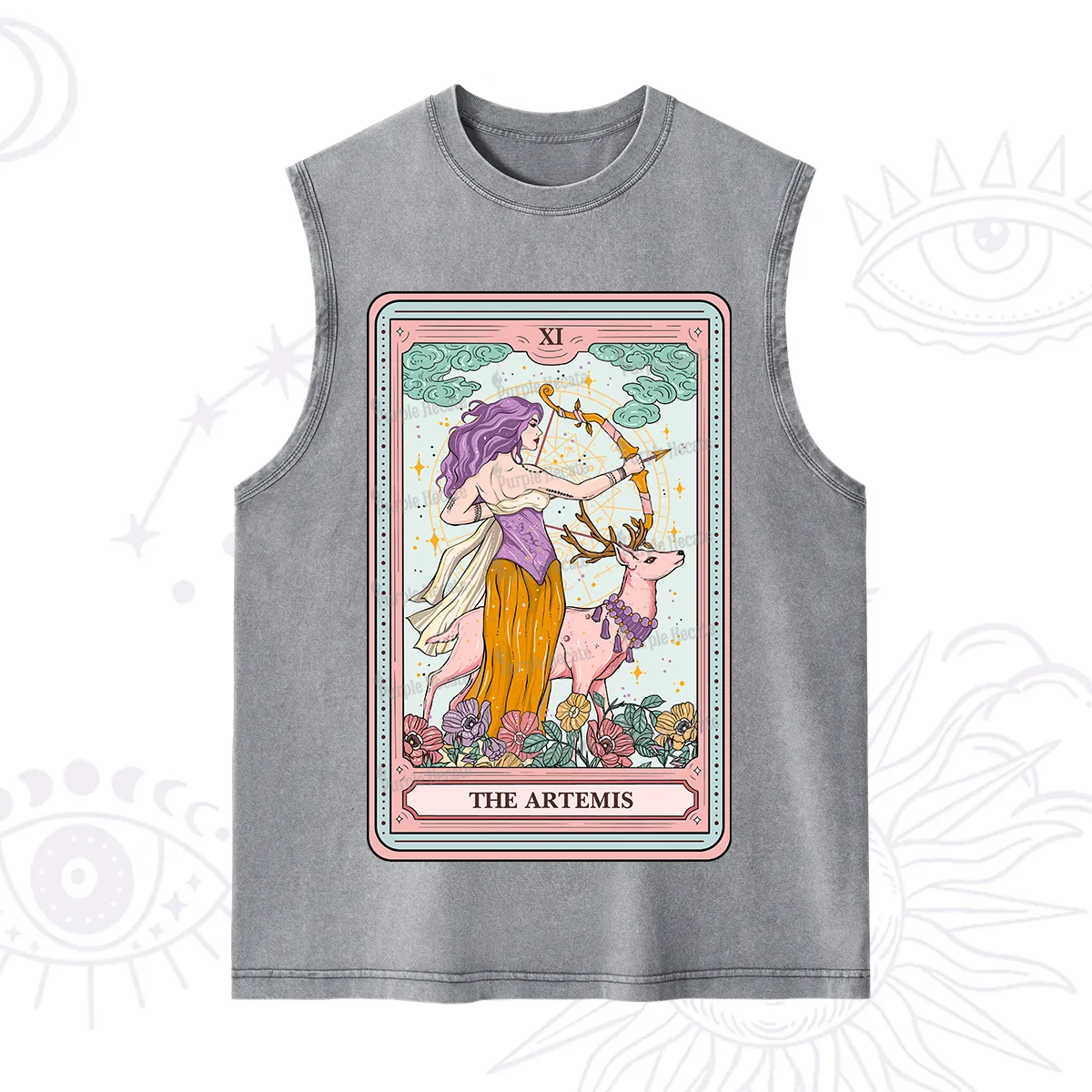 Purplehecate The Artemis Tarot Card Washed Tank