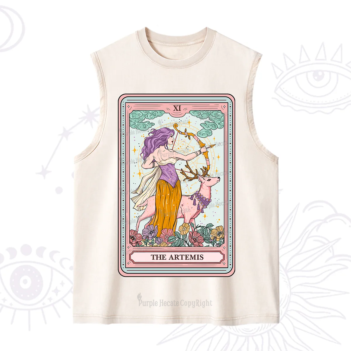 Purplehecate The Artemis Tarot Card Washed Tank