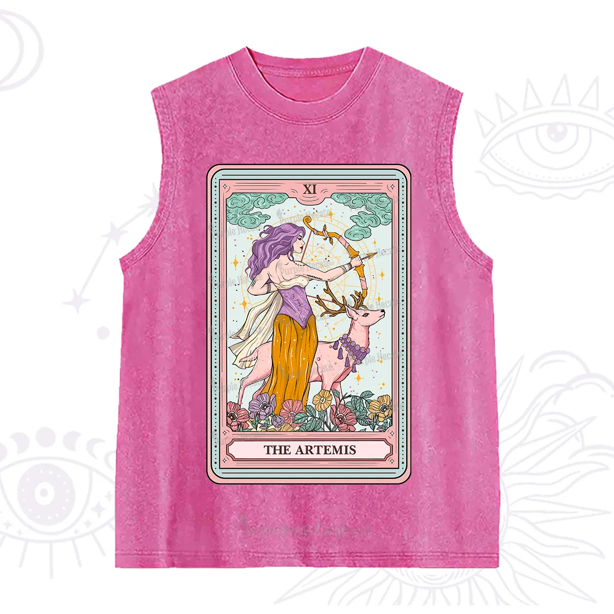 Purplehecate The Artemis Tarot Card Washed Tank