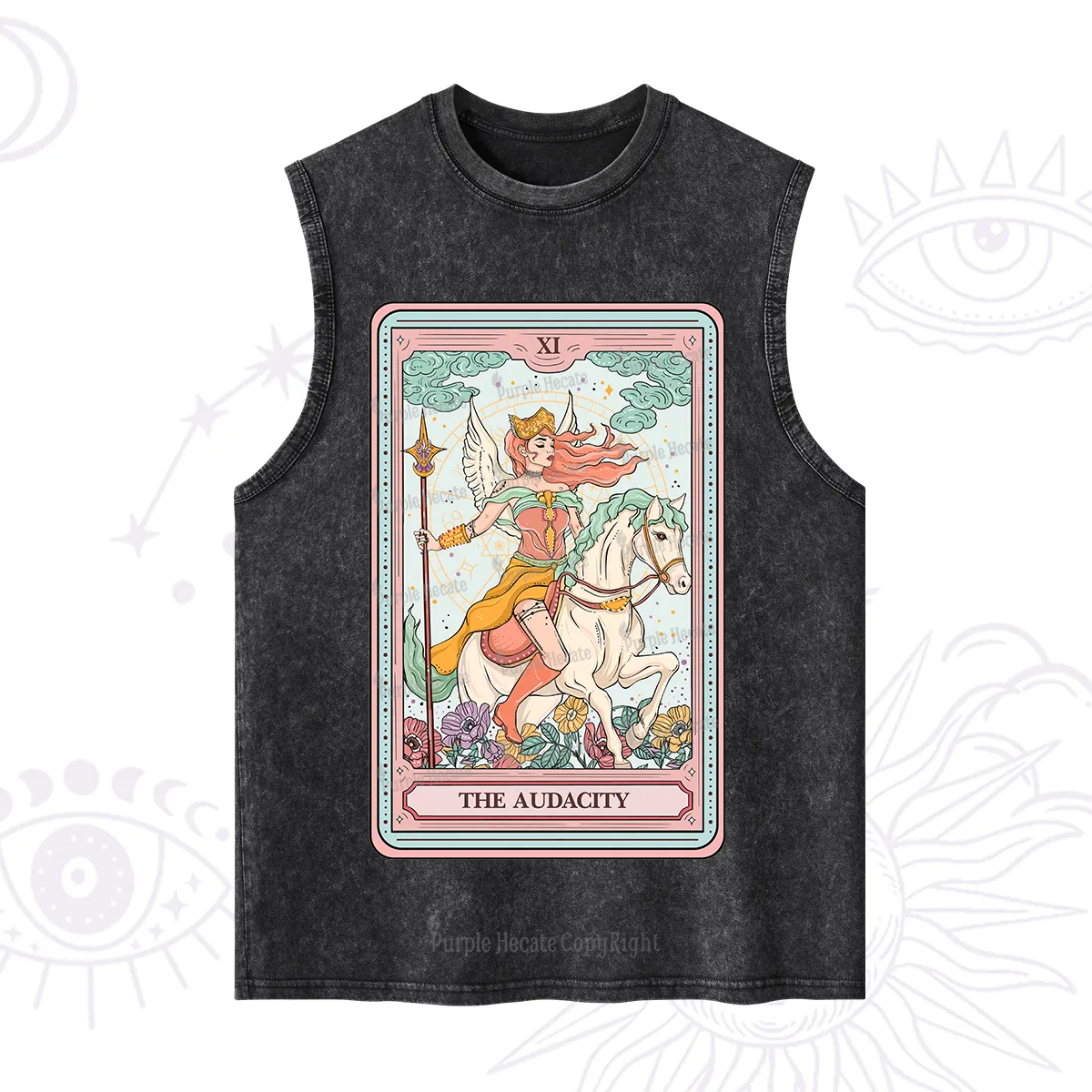 Purplehecate The Audacity Winged Goddess Tarot Card Washed Tank