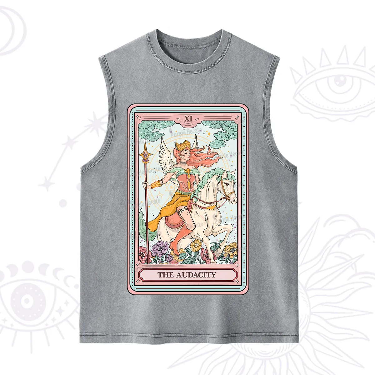 Purplehecate The Audacity Winged Goddess Tarot Card Washed Tank