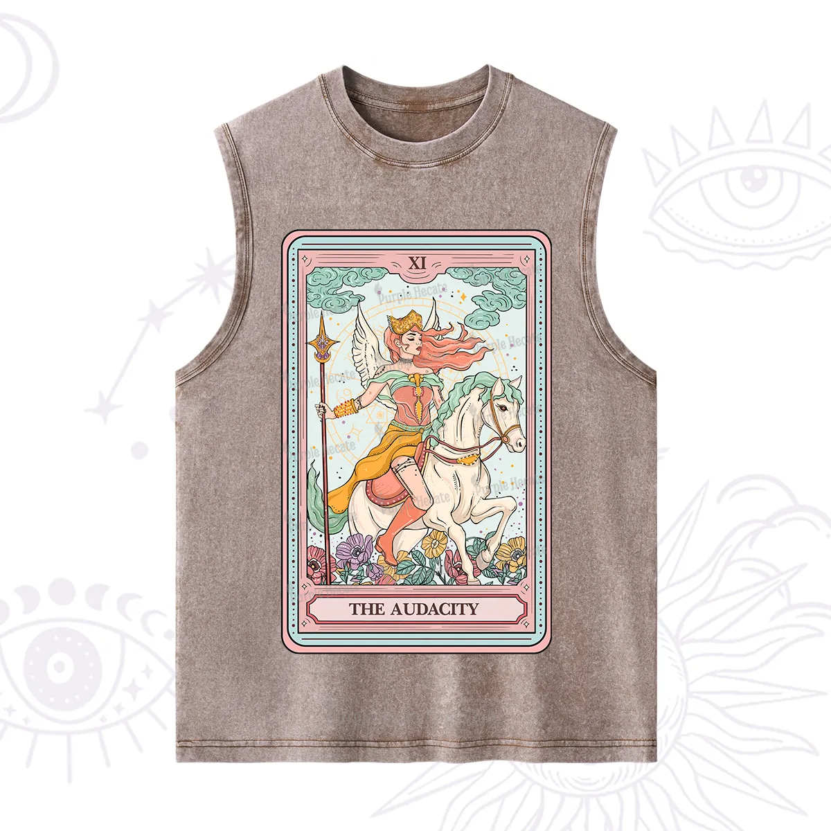 Purplehecate The Audacity Winged Goddess Tarot Card Washed Tank