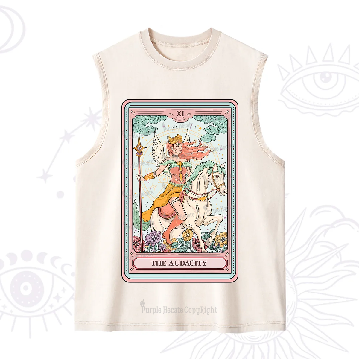 Purplehecate The Audacity Winged Goddess Tarot Card Washed Tank