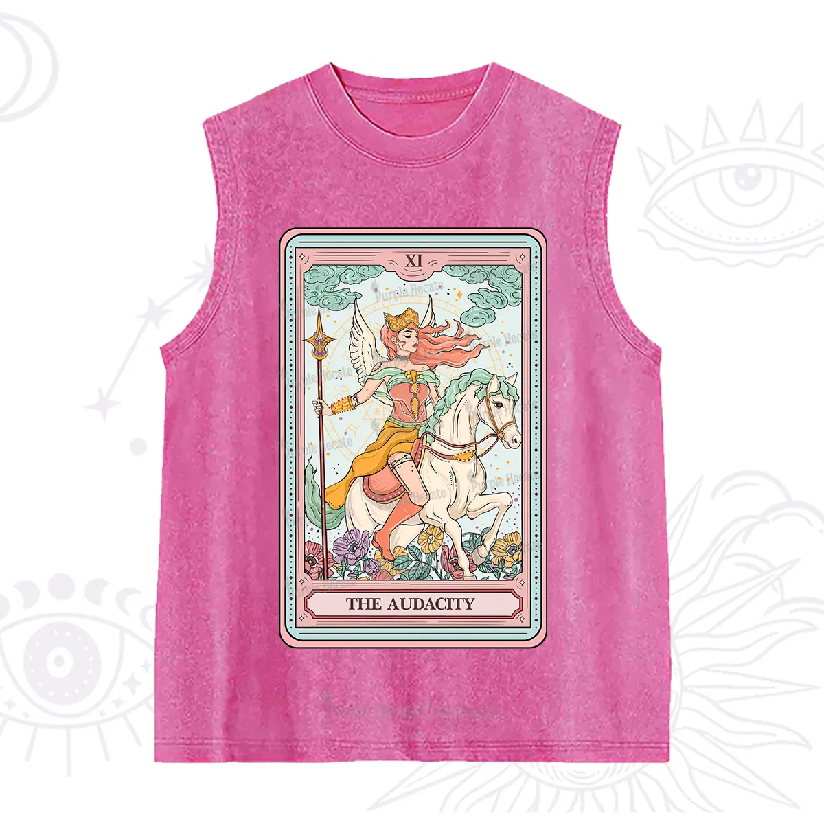 Purplehecate The Audacity Winged Goddess Tarot Card Washed Tank