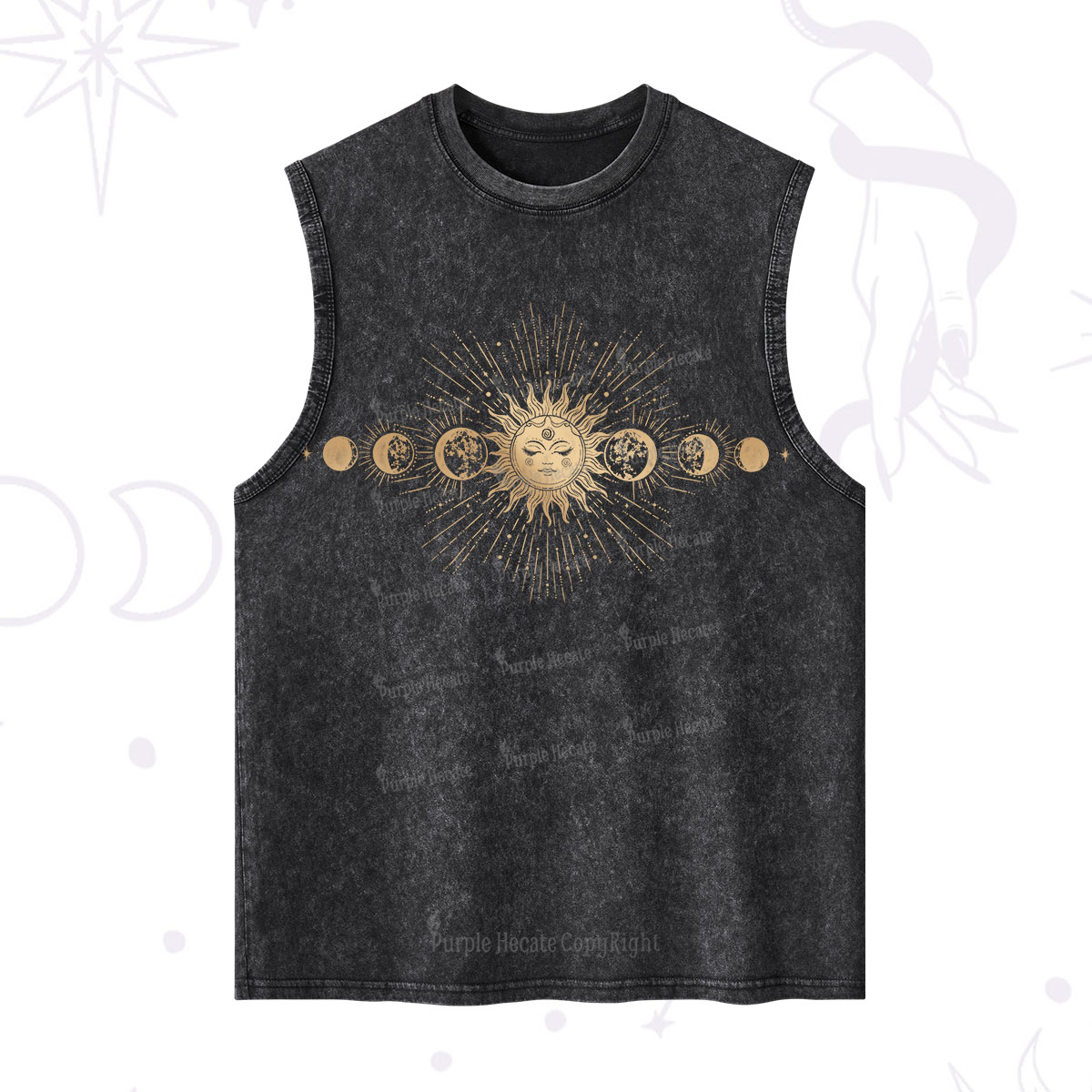 Purplehecate Mystical Moon And Sun Washed Tank
