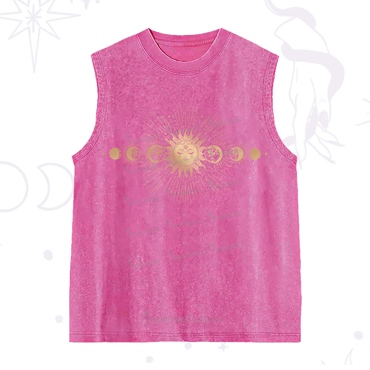 Purplehecate Mystical Moon And Sun Washed Tank