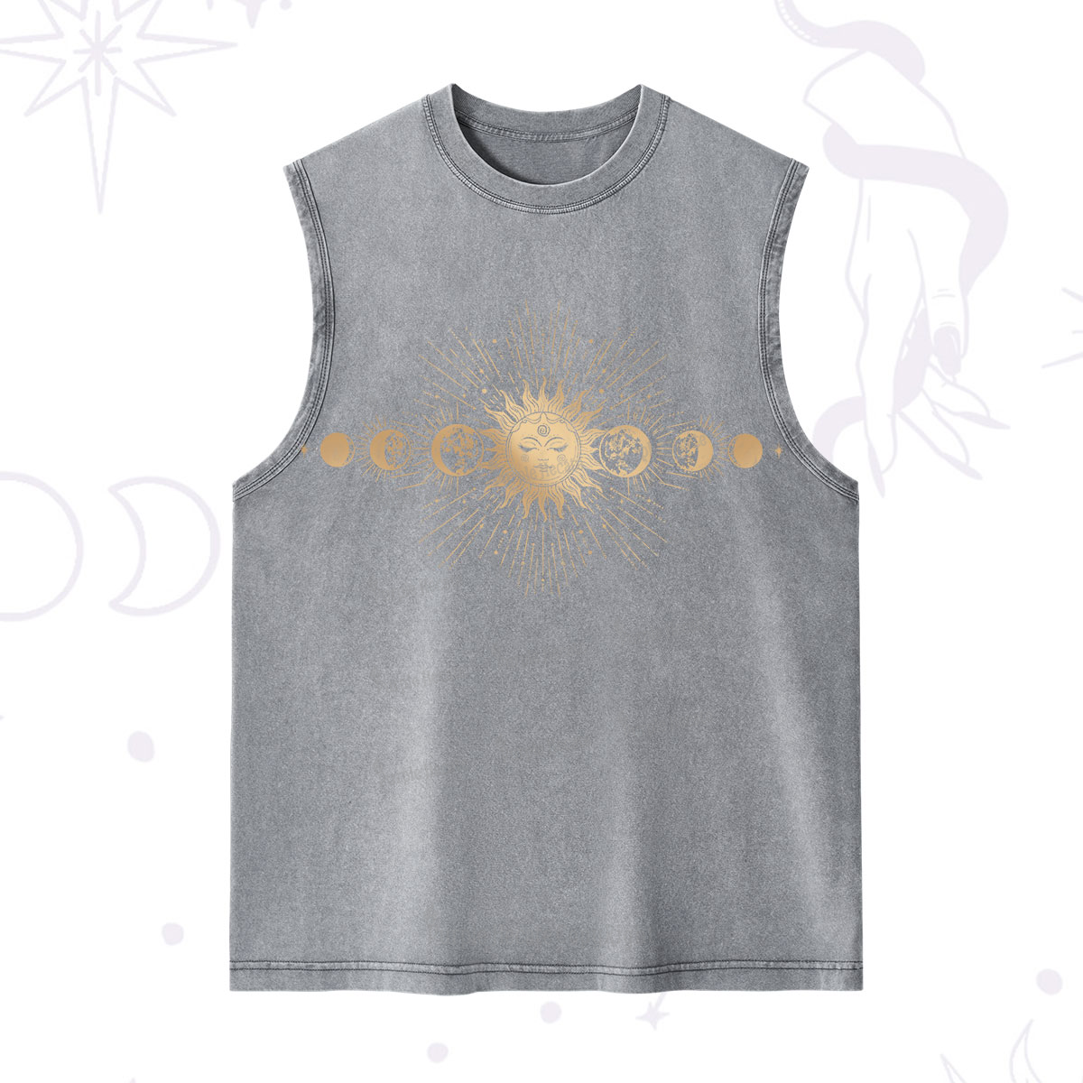 Purplehecate Mystical Moon And Sun Washed Tank