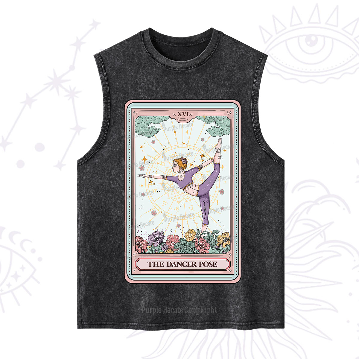 Purplehecate The Dancer Pose Tarot Card Washed Tank
