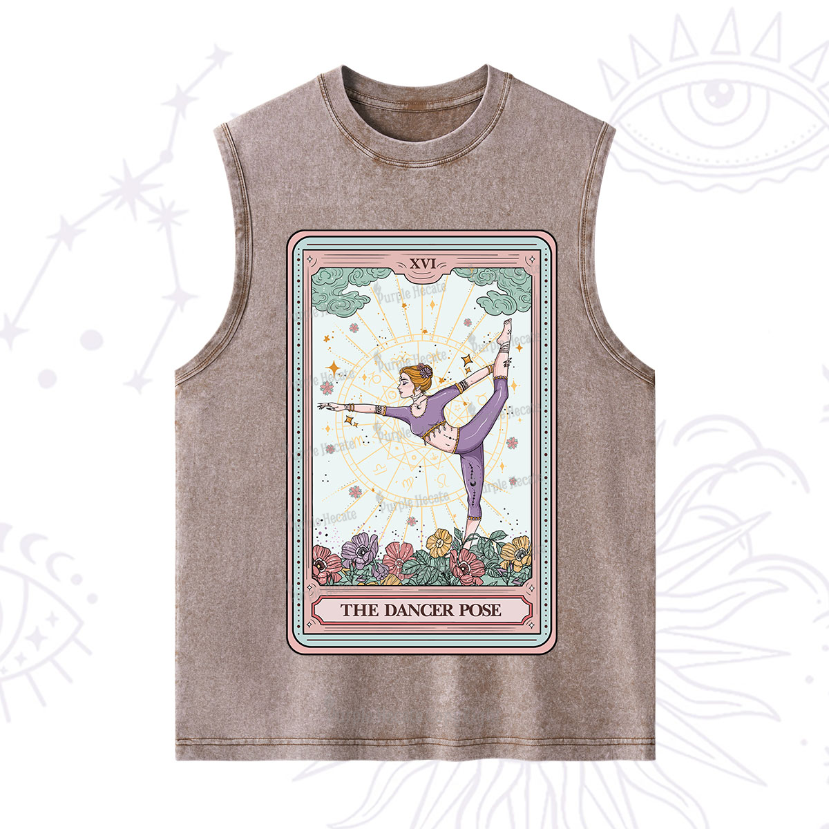Purplehecate The Dancer Pose Tarot Card Washed Tank