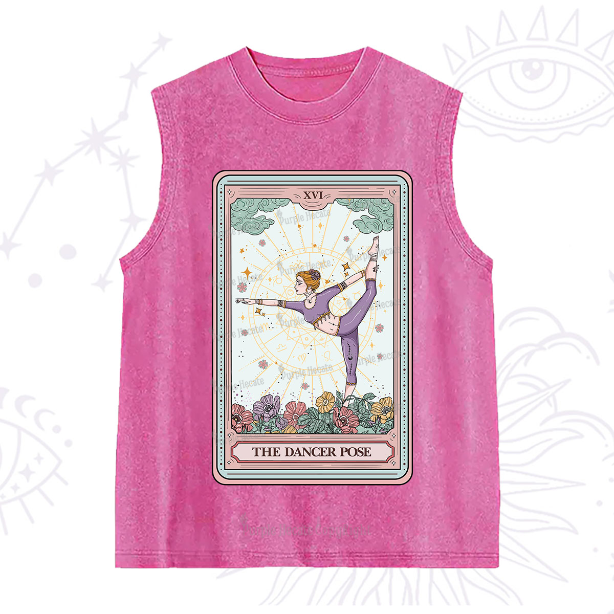 Purplehecate The Dancer Pose Tarot Card Washed Tank