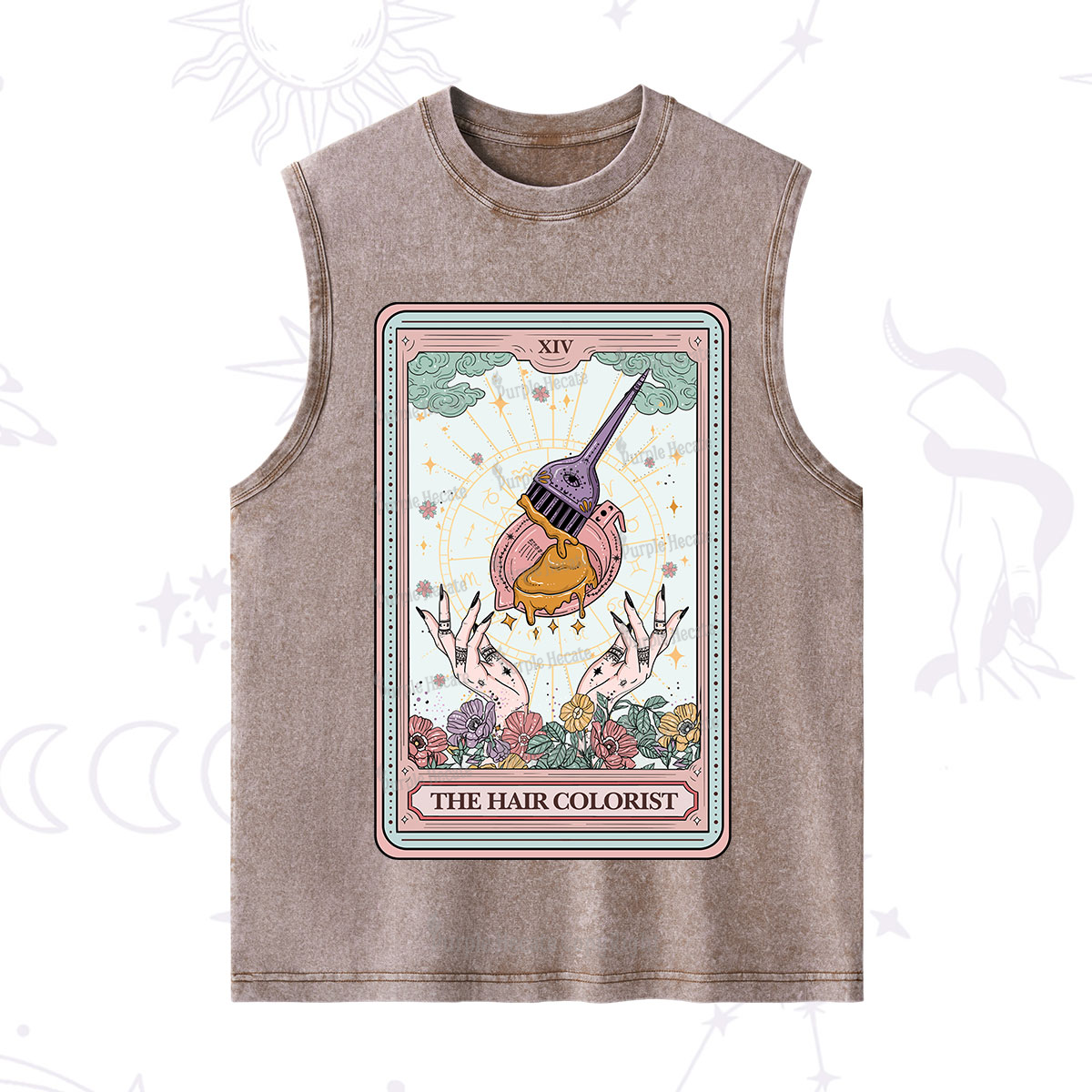 Purplehecate The Hail Colorist Tarot Card Washed Tank