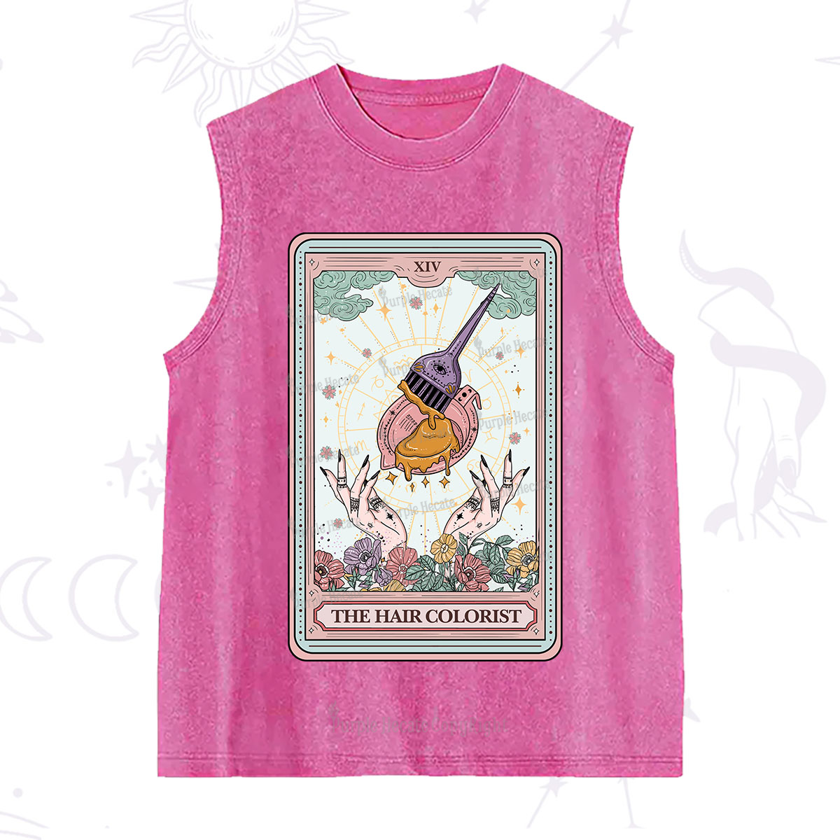 Purplehecate The Hail Colorist Tarot Card Washed Tank