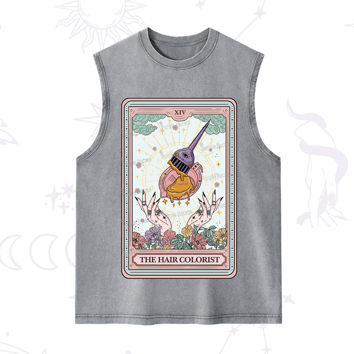 Purplehecate The Hail Colorist Tarot Card Washed Tank