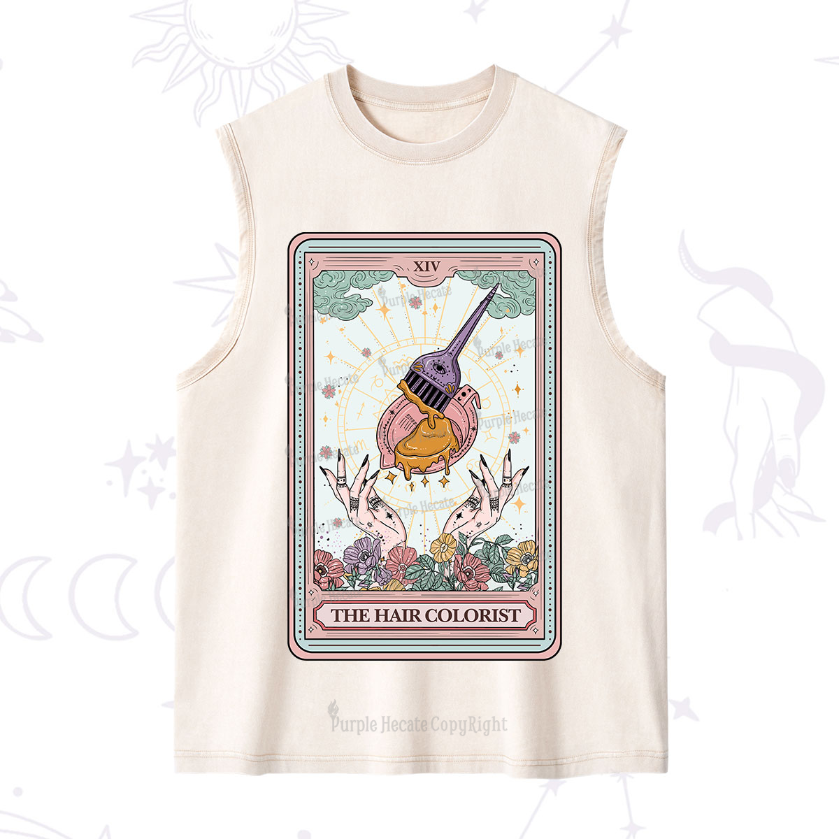 Purplehecate The Hail Colorist Tarot Card Washed Tank