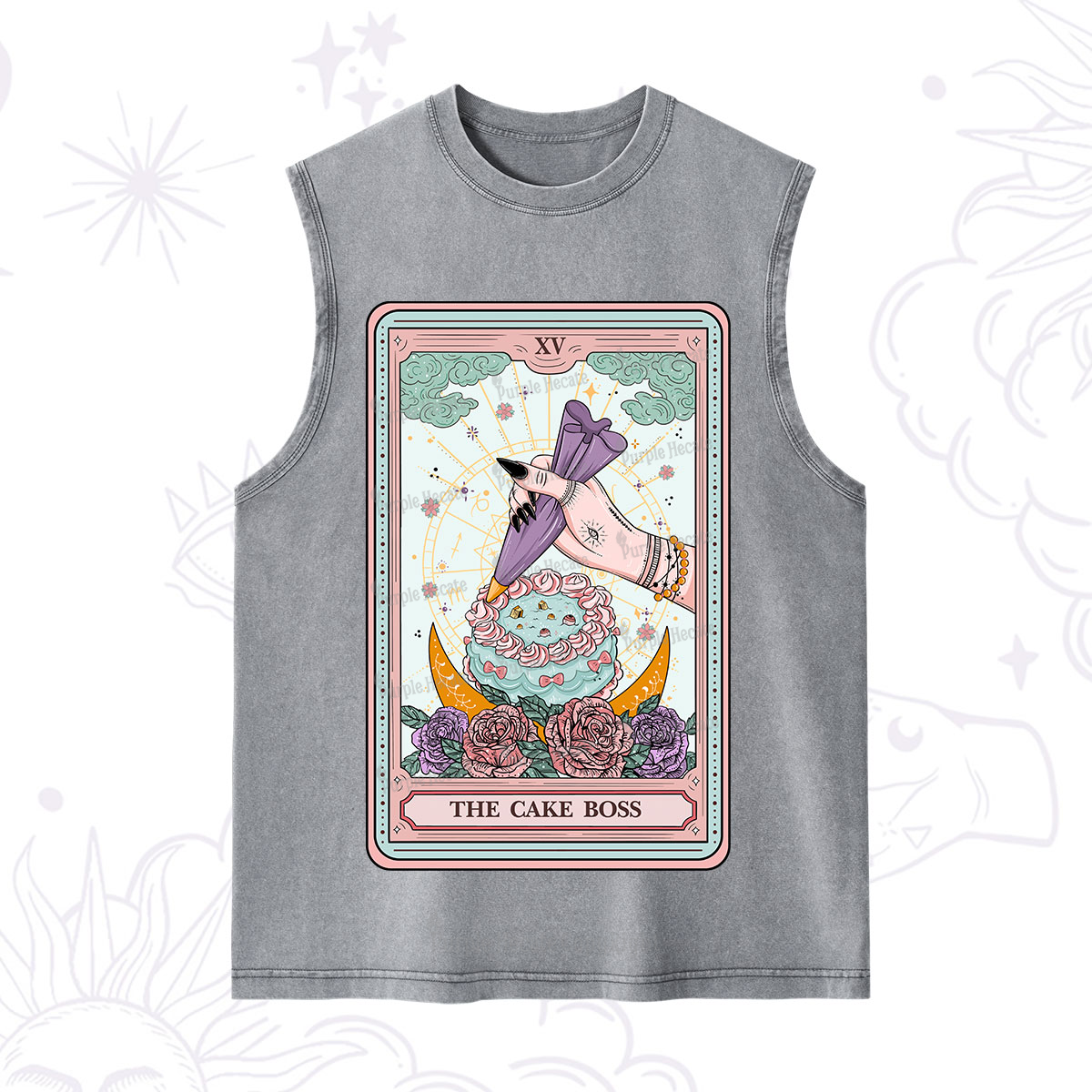 Purplehecate The Cake Boss Tarot Card Washed Tank