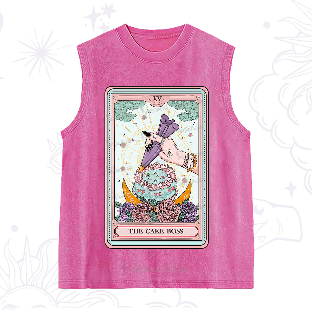 Purplehecate The Cake Boss Tarot Card Washed Tank