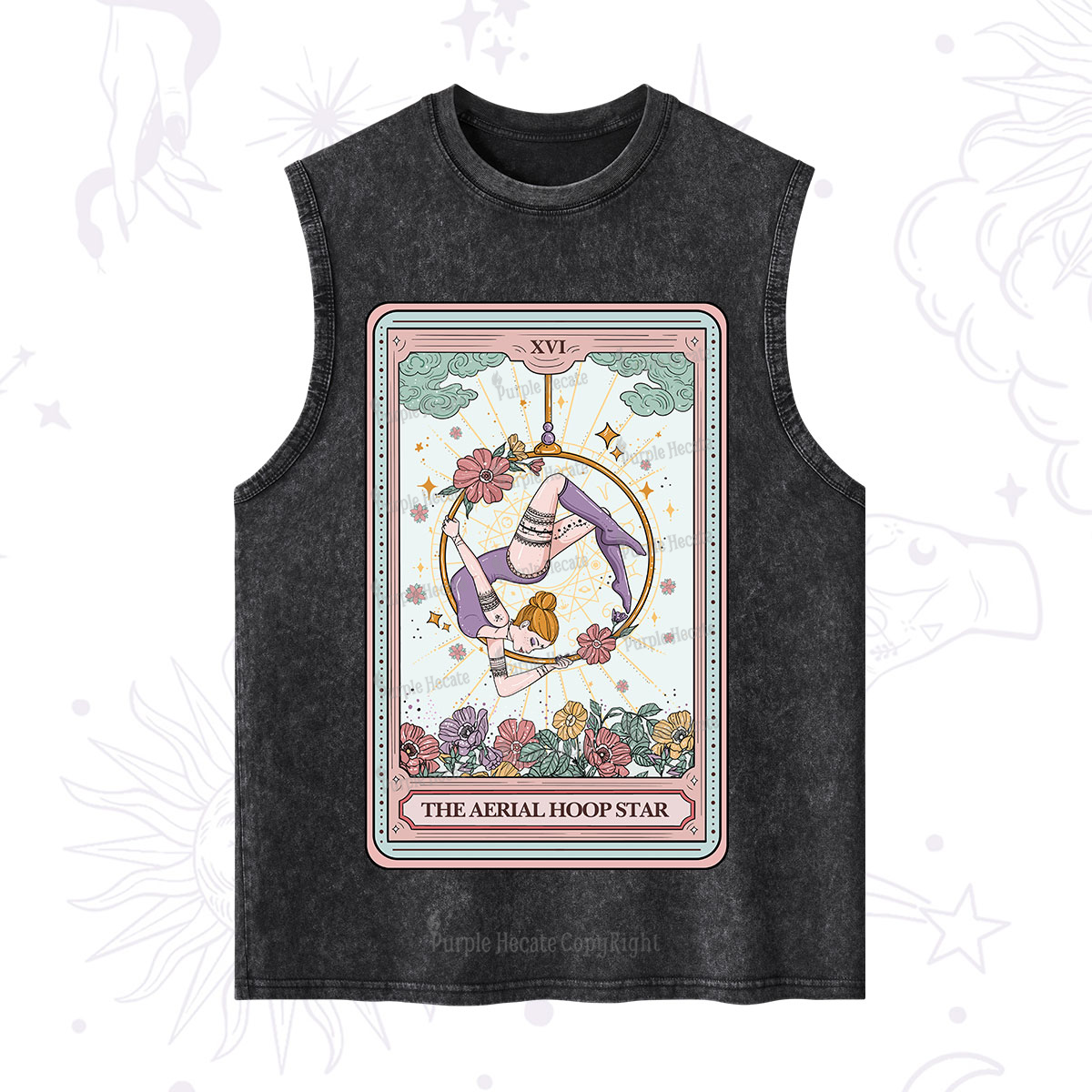 Purplehecate The Aerial Hoop Star Tarot Card Washed Tank