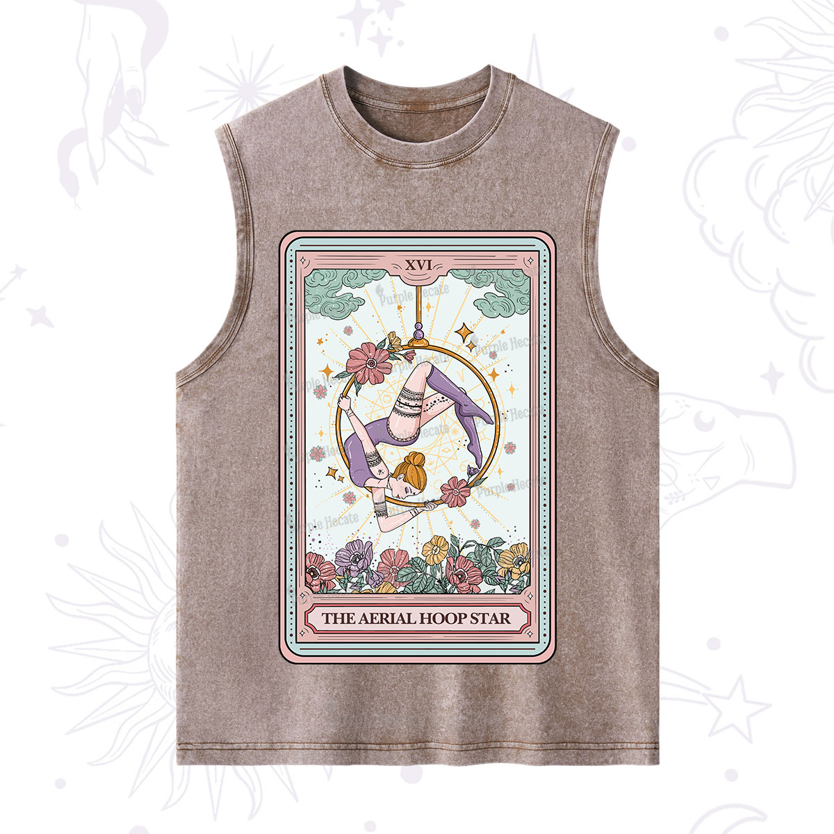 Purplehecate The Aerial Hoop Star Tarot Card Washed Tank