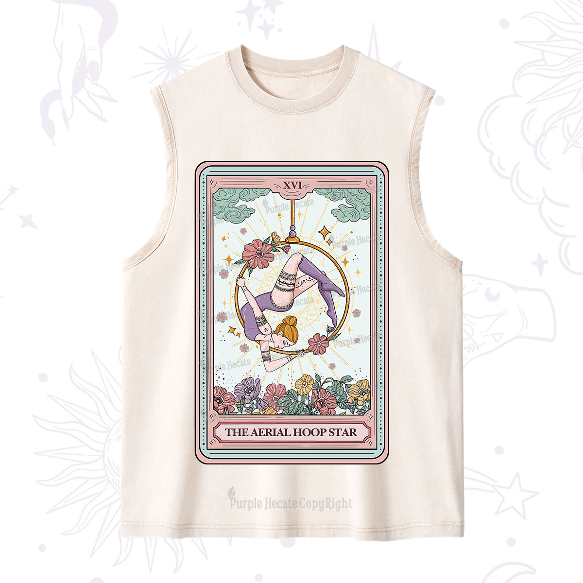 Purplehecate The Aerial Hoop Star Tarot Card Washed Tank