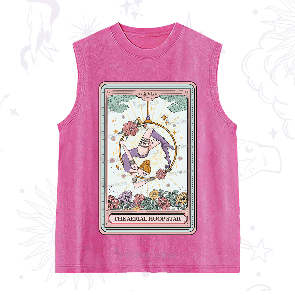 Purplehecate The Aerial Hoop Star Tarot Card Washed Tank