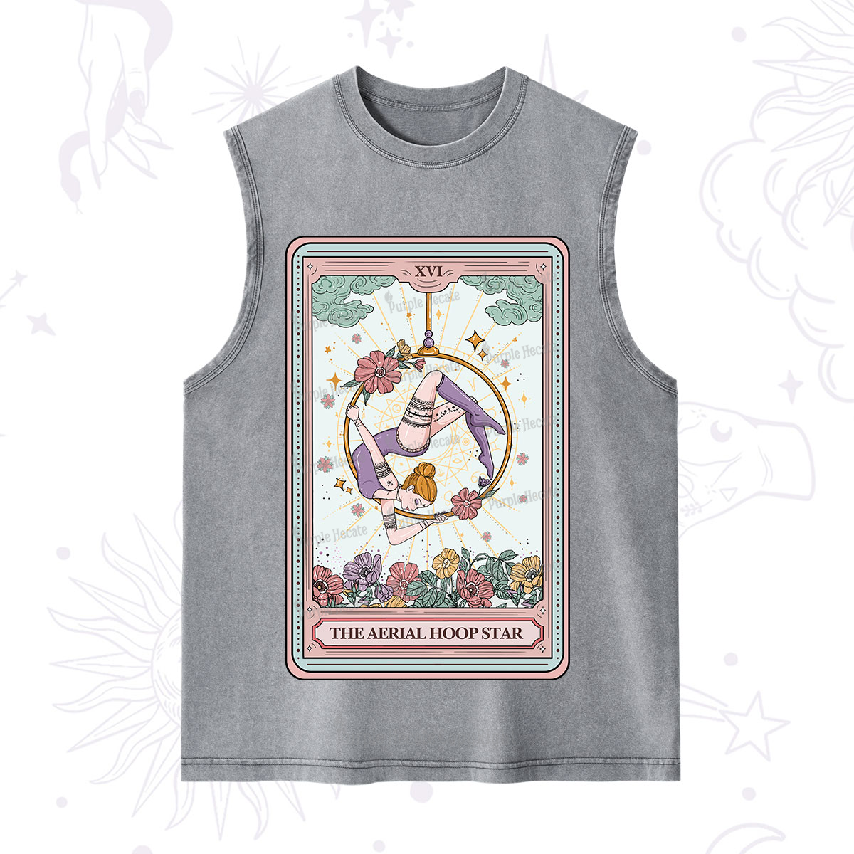 Purplehecate The Aerial Hoop Star Tarot Card Washed Tank