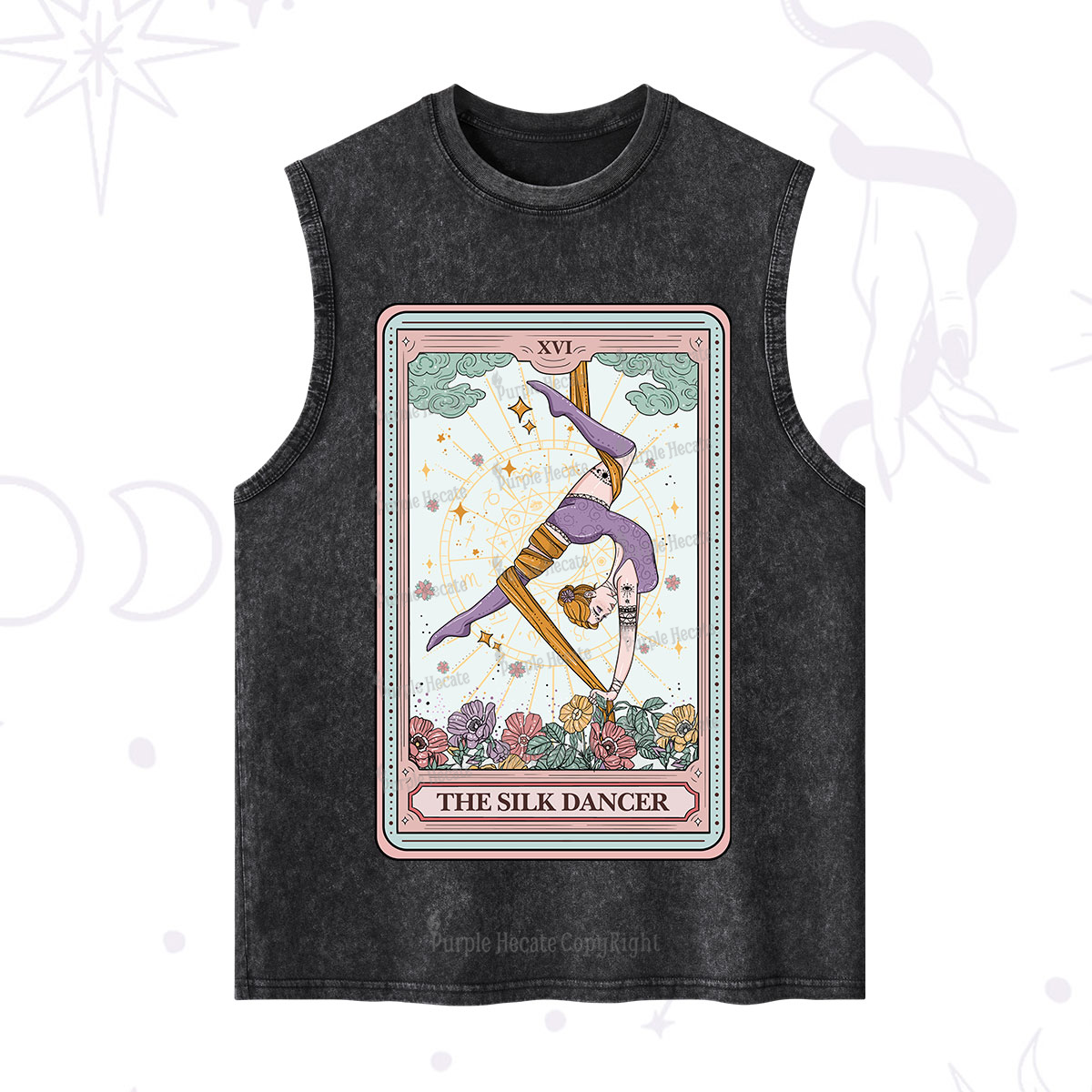 Purplehecate The Aerial Hoop Star Tarot Card Washed Tank