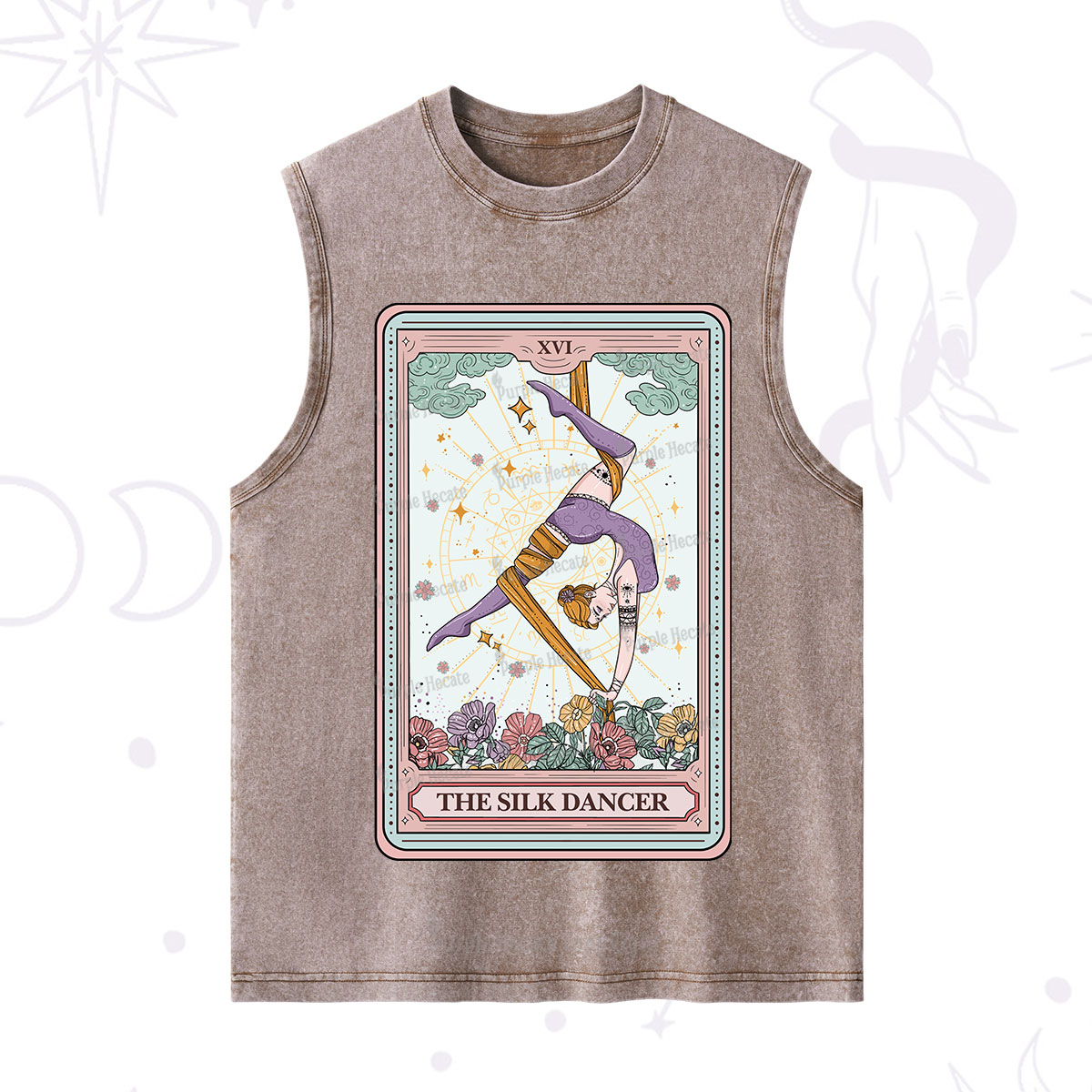 Purplehecate The Aerial Hoop Star Tarot Card Washed Tank
