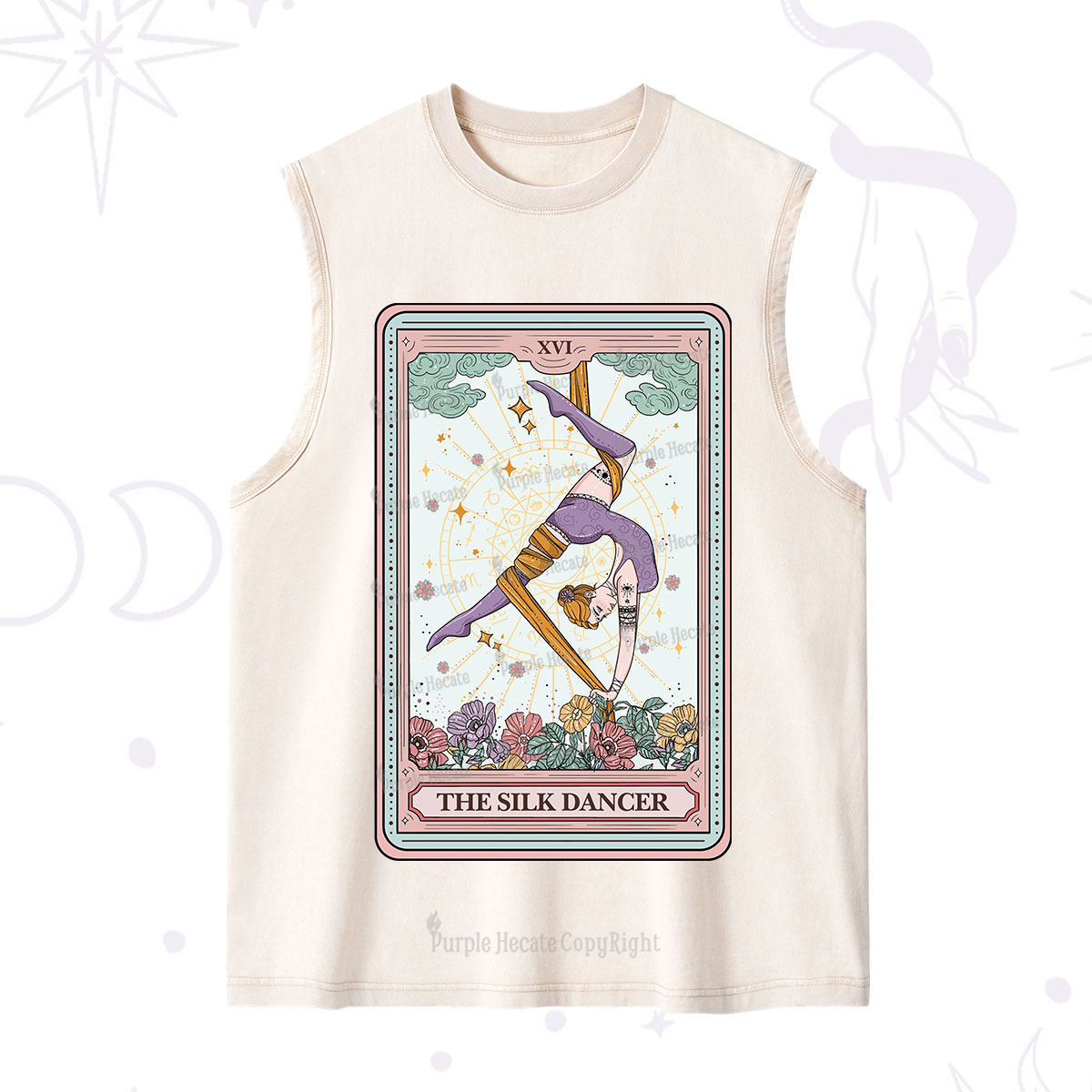 Purplehecate The Aerial Hoop Star Tarot Card Washed Tank