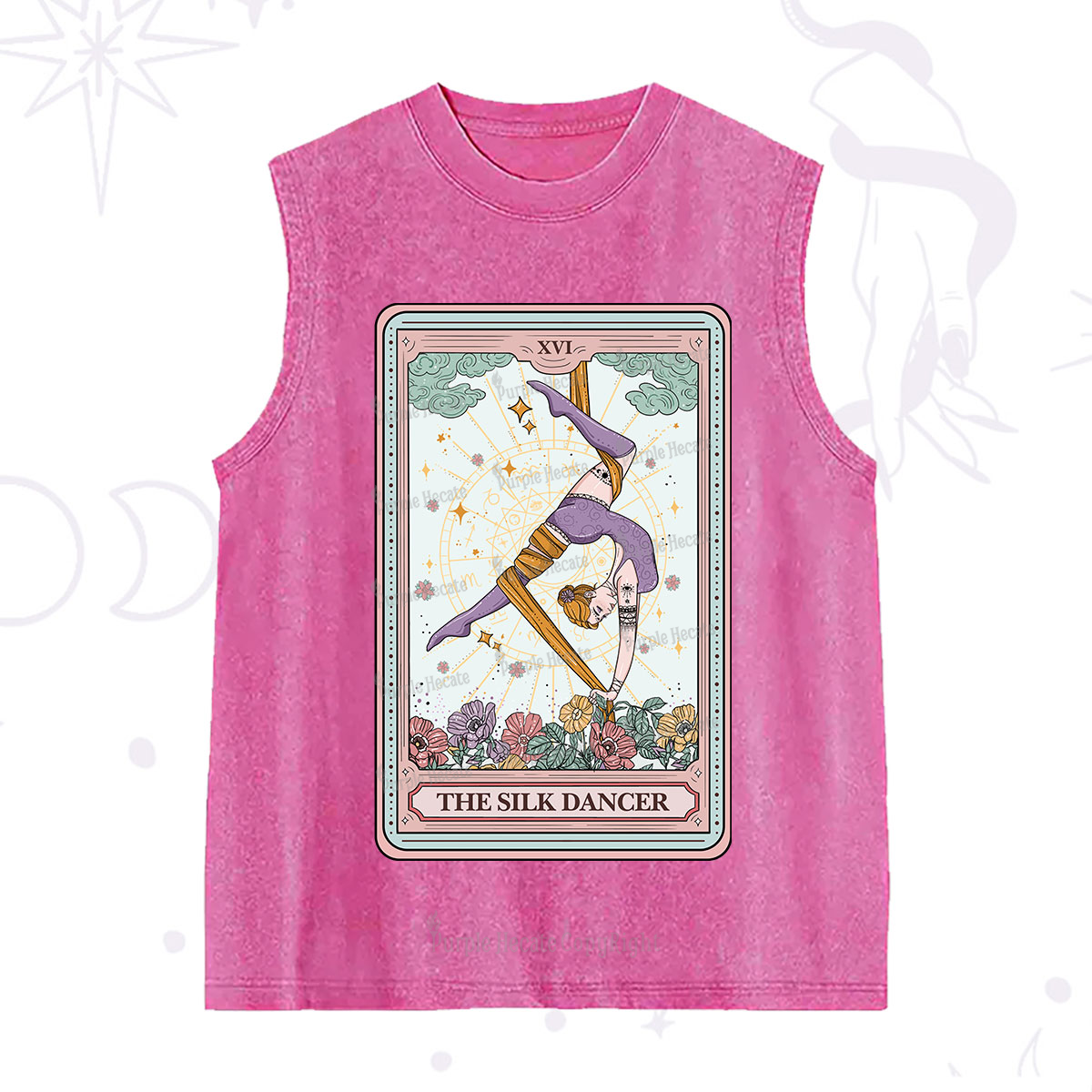 Purplehecate The Aerial Hoop Star Tarot Card Washed Tank