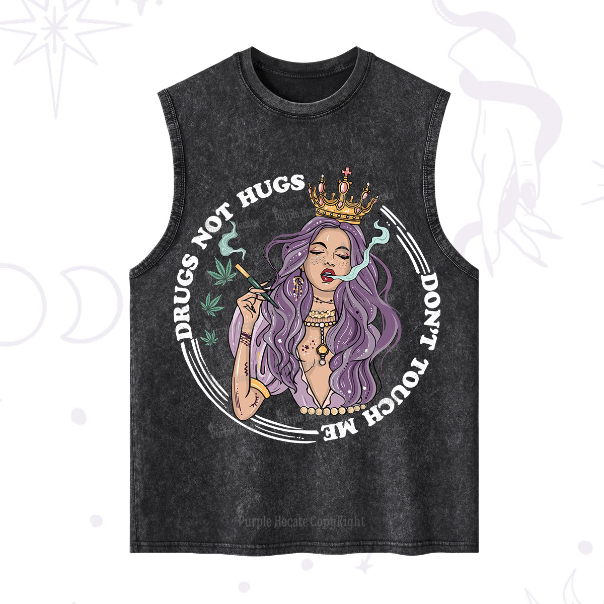 Purplehecate Weed Be Sarcastic Washed Tank