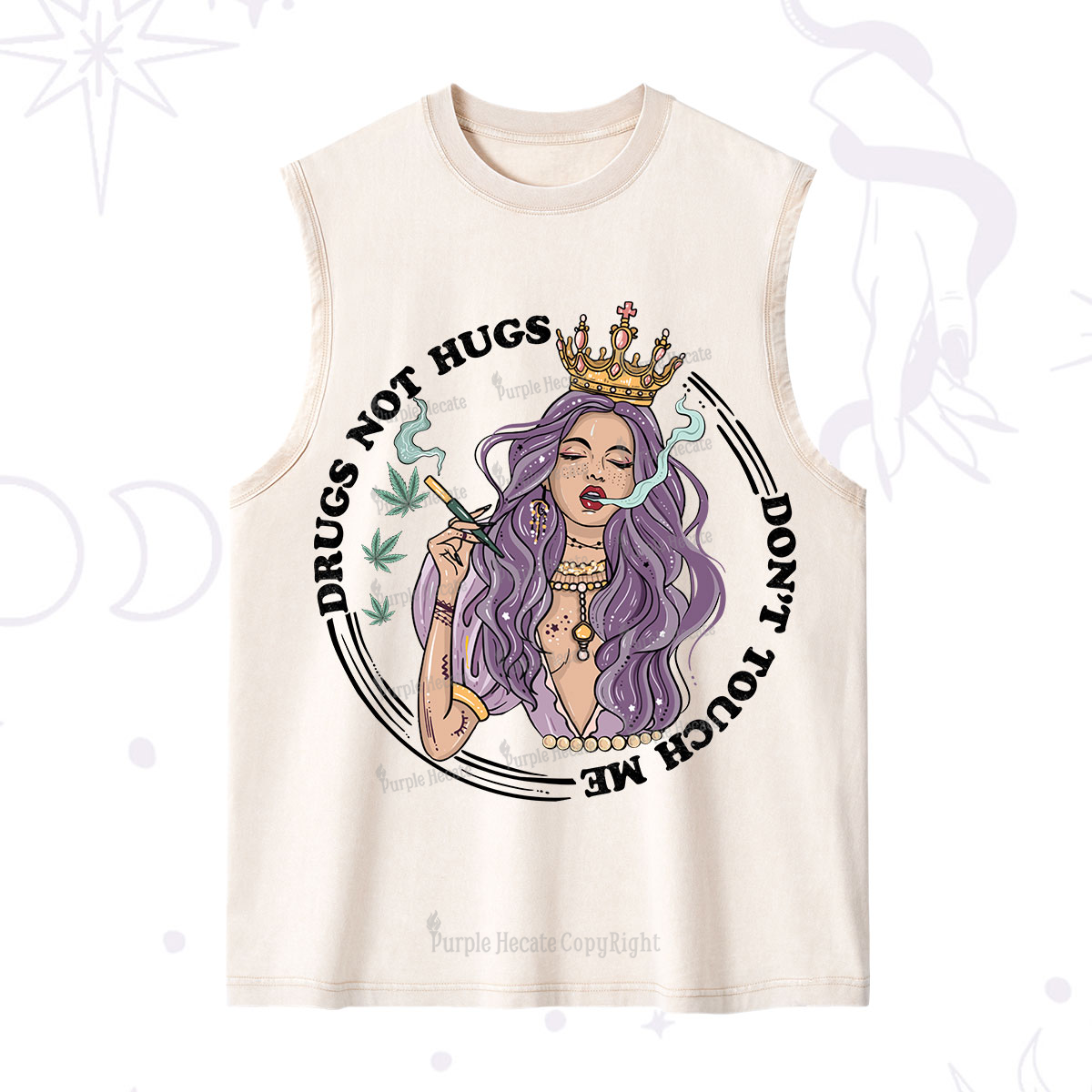Purplehecate Weed Be Sarcastic Washed Tank
