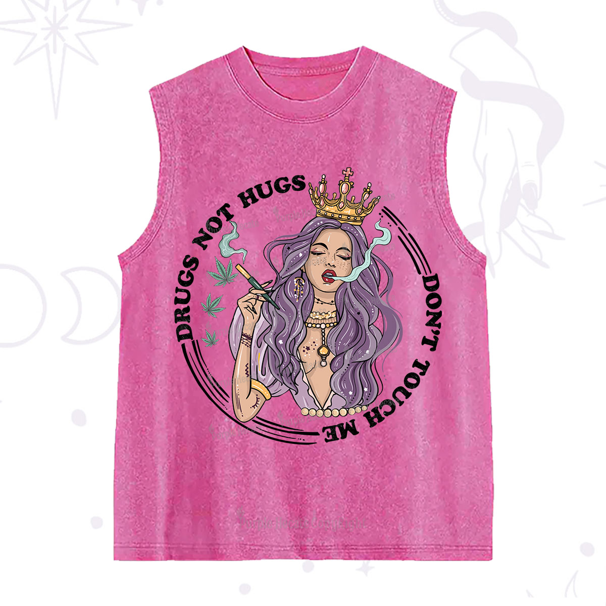 Purplehecate Weed Be Sarcastic Washed Tank