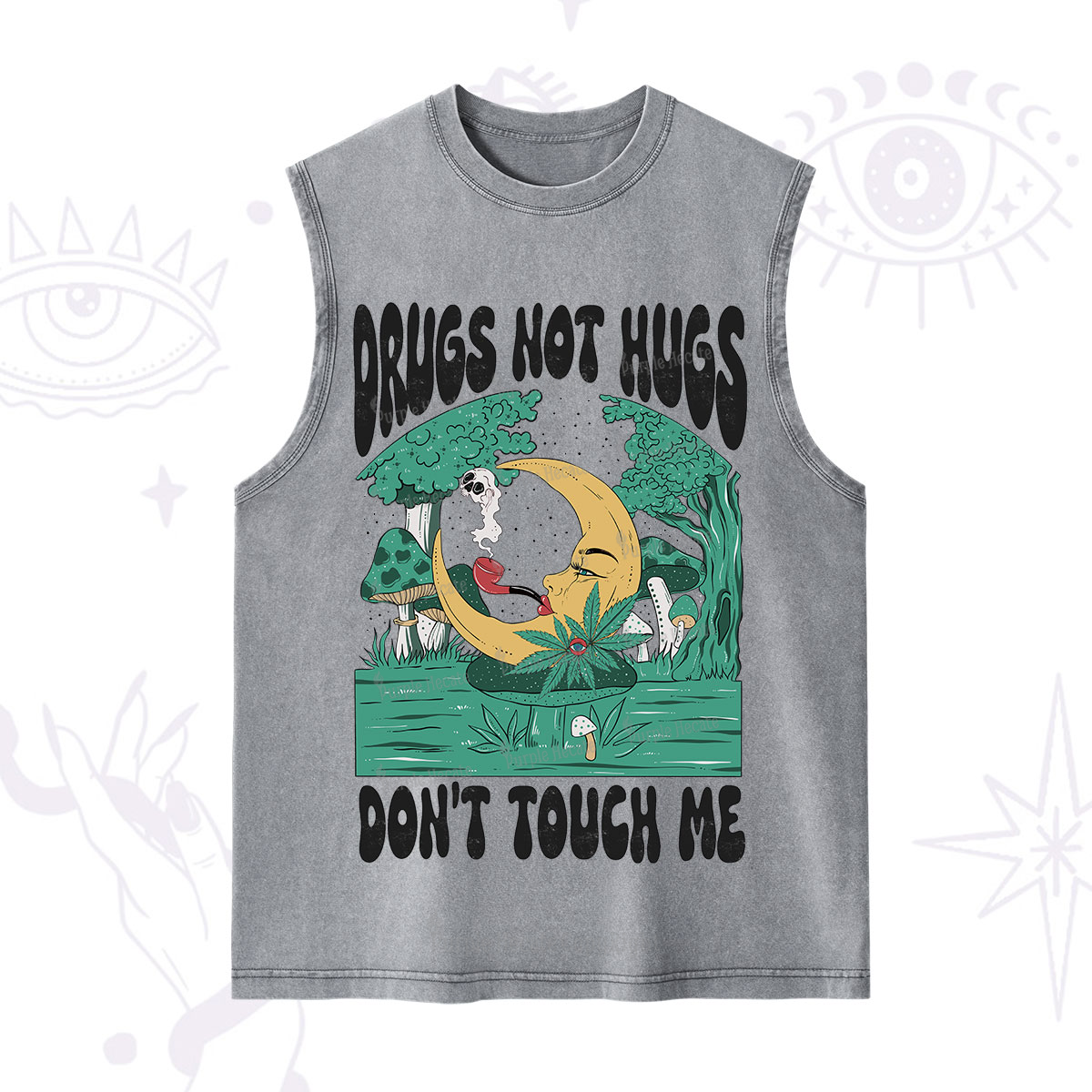 Purplehecate Drugs Not Hugs Don't Touch Me Washed Tank