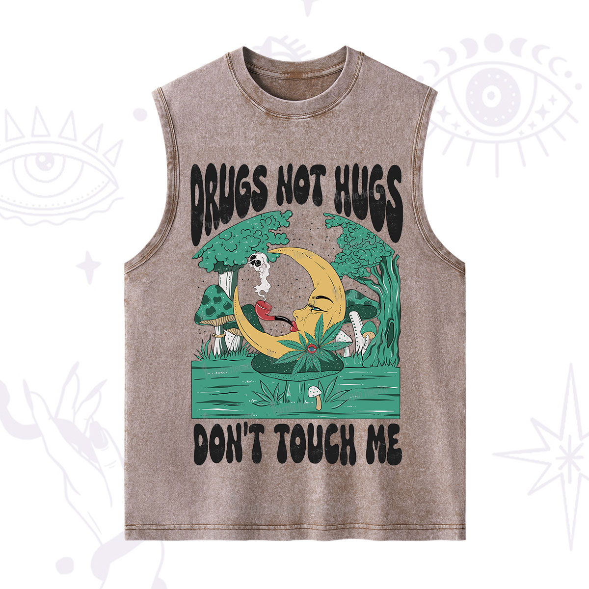 Purplehecate Drugs Not Hugs Don't Touch Me Washed Tank