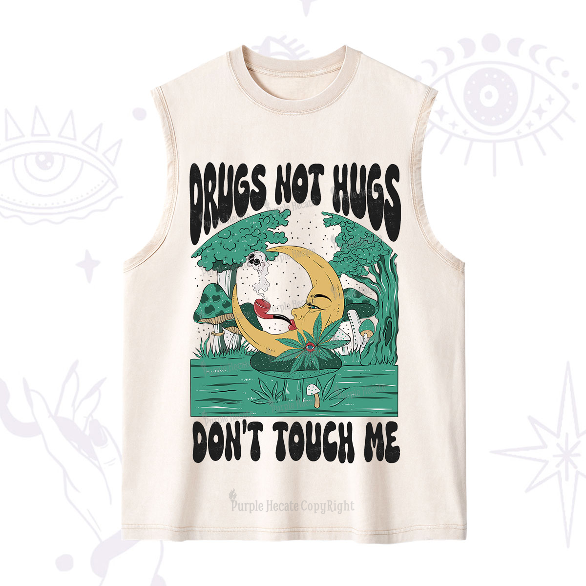 Purplehecate Drugs Not Hugs Don't Touch Me Washed Tank