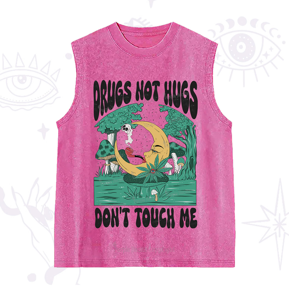 Purplehecate Drugs Not Hugs Don't Touch Me Washed Tank