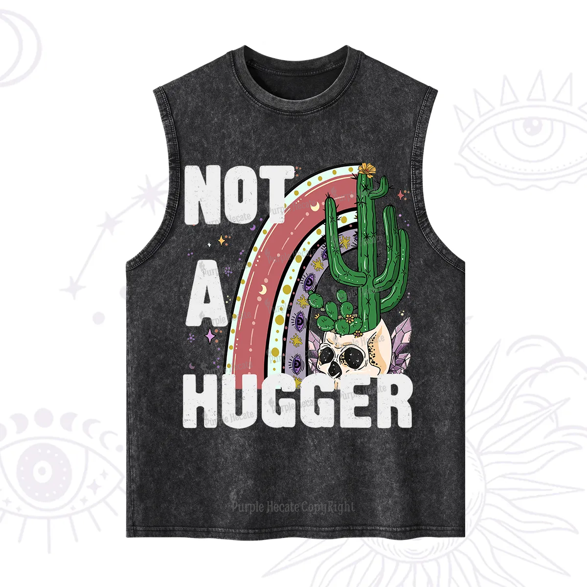 Purplehecate Not A Hugger Washed Tank