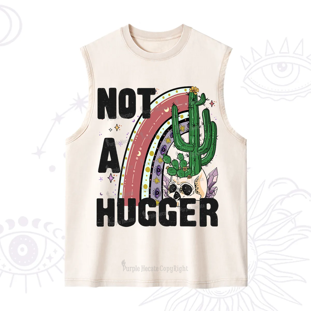 Purplehecate Not A Hugger Washed Tank