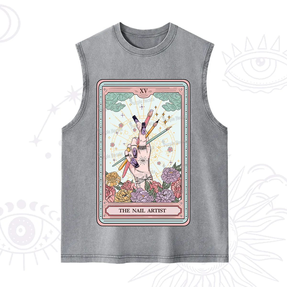 Purplehecate The Enchanted Nail Artist Tarot Card Washed Tank