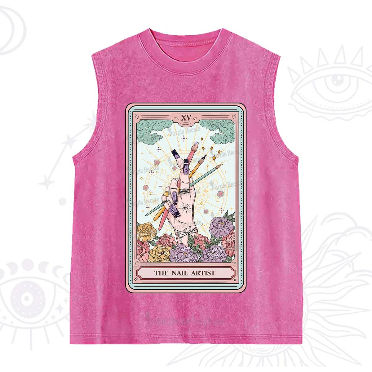 Purplehecate The Enchanted Nail Artist Tarot Card Washed Tank
