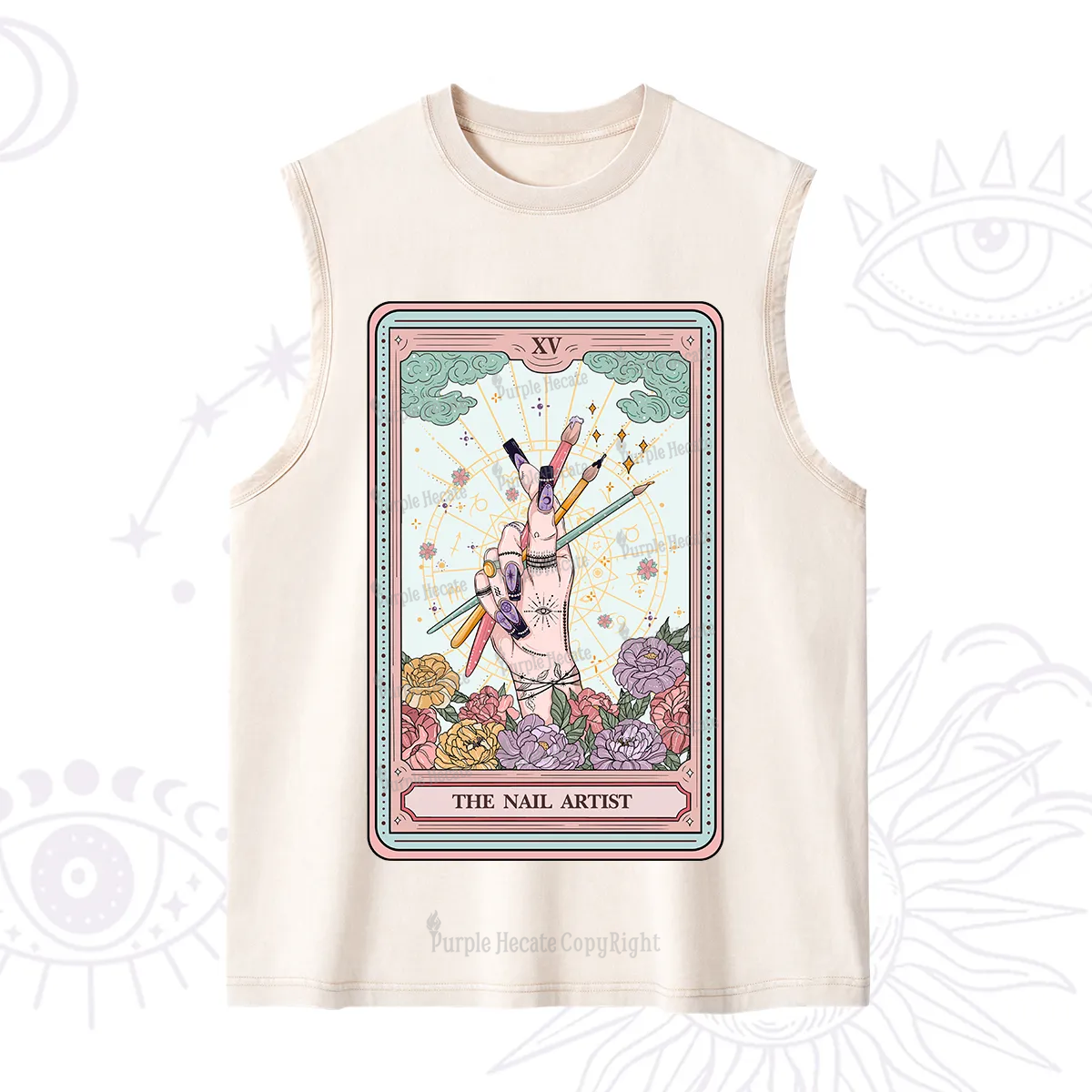 Purplehecate The Enchanted Nail Artist Tarot Card Washed Tank