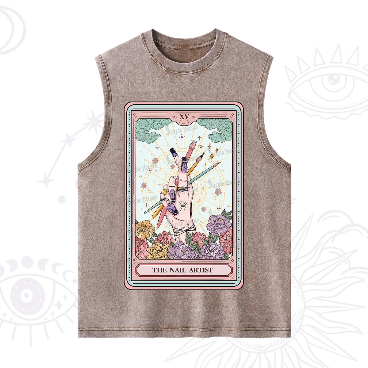 Purplehecate The Enchanted Nail Artist Tarot Card Washed Tank