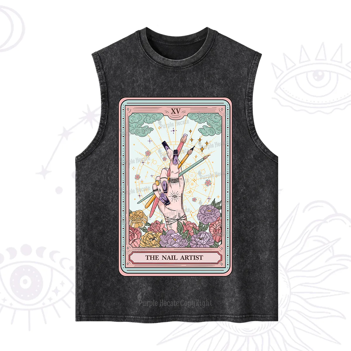 Purplehecate The Enchanted Nail Artist Tarot Card Washed Tank