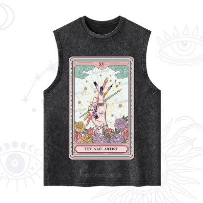 Purplehecate The Enchanted Nail Artist Tarot Card Washed Tank