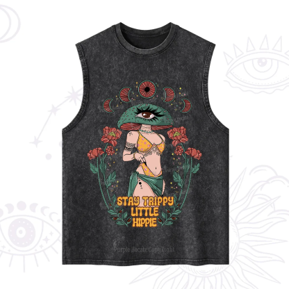 Purplehecate Stay Trippy Little Hippie Washed Tank